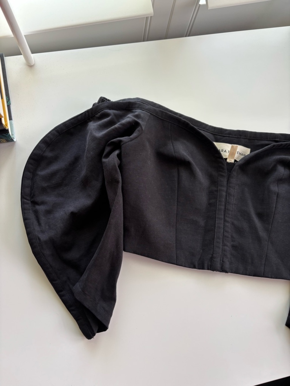 Juana Off-Should Black Top Sz 0 - Picture 4 of 7